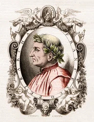 Portret van Francesco Petrarca (Petrarca) (1304-1374), Italiaanse dichter