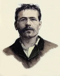 Portret van Francois Claudius Koenigstein (1859-1892), Franse anarchistische terroristische activist. Gravure uit de 19e eeuw