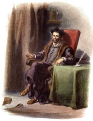 Portret van François Rabelais zittend (1483-1553) - in 