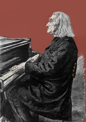 Portret van Franz Liszt (1811-1886), Hongaarse pianocomponist en pianist