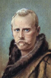 Portret van Fridtjof Nansen, Noorse ontdekkingsreiziger
