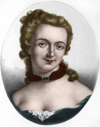 Portret van Gabrielle Emilie de Breteuil, Markiezin (Madame) du Chatelet (1706-1749) Markiezin Le Tonnelier de Breteuil, Franse letterkundige