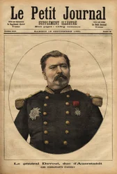 Portret van generaal Leopold Davout, hertog van Auerstaedt (1829-1904), stafchef van het Franse leger, die deelnam aan de ramp van de Frans-Pruisische oorlog (1870) van Napoleon III (1808-1873). Gravure in 