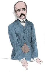 Portret van Georges Benjamin Clemenceau (1841-1929) Franse politicus tijdens de discussies over de kwestie Tonkin en Frankrijk. Gravure in 
