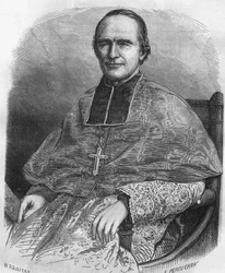 Portret van Georges Darboy. Franse prelaat (1813 tot 1871). Aartsbisschop van Parijs, hij werd gegijzeld tijdens de Commune en geëxecuteerd.