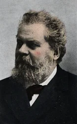 Portret van Giosue Carducci (1835-1907) Italiaans dichter Begin 20e eeuw chromolithografie