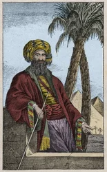 Portret van Giovanni Battista (Gianbattista) Belzoni (1778-1823), Italiaanse ontdekkingsreiziger en archeoloog, die belangrijke archeologische ontdekkingen deed in Egypte - Portret van Giovanni Battista Belzoni (1778-1823), Italiaanse ontdekkingsreiziger e