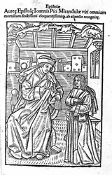 Portret van Giovanni Pico della Mirandola. Titelpagina van 