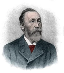 Portret van Heinrich von Stephan (1831-1897) een algemeen postdirecteur voor het Duitse Rijk die de Duitse postdienst reorganiseerde