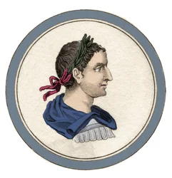 Portret van Heliogabalus of Elagabalus (Varius Avitus Bassianus) (v. 203-222), Romeins keizer van 218 tot 222 onder de naam Marcus Aurelius Antoninus. Gravure uit de 19e eeuw