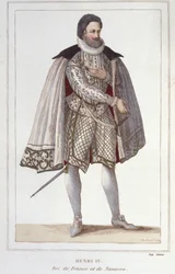 Portret van Hendrik IV (1553-1610), koning van Frankrijk gravure uit 1830