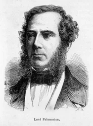 Portret van Henry Temple, Viscount Lord Palmerston, Britse politicus. Gravure 19e eeuw