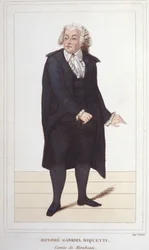 Portret van Honoré Gabriel Riqueti, Graaf van Mirabeau (1749-1791), Franse politicus. Gravure uit 1830