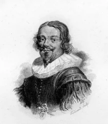 Portret van Jacques Callot (1592 - 1635), Franse graveur en tekenaar, gravure uit de 19e eeuw