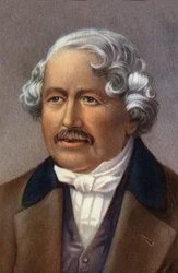 Portret van Jacques Daguerre, Fransman, uitvinder van de daguerotypie.