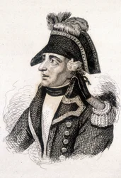 Portret van Jacques François Coquille, genaamd Dugommier (1739 - 1794), Franse generaal. Gravure 19e eeuw