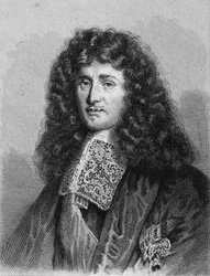 Portret van Jean Baptiste (Jean-Baptiste) Colbert (1619-1683), Franse politicus - in “Histoire des Français” door Lavallée, gravure, sd