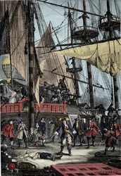 Portret van Jean Bart (1650 - 1702), Franse kaper die de Nederlandse kapitein van de Neptune met zijn hand doodt