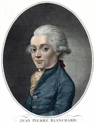 Portret van Jean Pierre Blanchard (1709 - 1853), Franse luchtvaartpionier