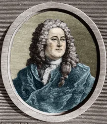 Portret van John Law (1671 - 1729), Schotse financier die in 1720 failliet ging (Gebeurtenis van Quincampoixstraat)