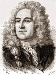 Portret van John Law (1671 - 1729), Schotse financier die in 1720 failliet ging (Gebeurtenis van Quincampoixstraat)
