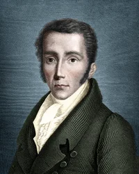 Portret van Joseph von Fraunhofer (1787 - 1826) Duitse opticien en natuurkundige, grondlegger van de spectroscopie