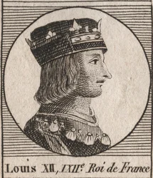 Portret van Koning Lodewijk XII (1462-1515) (gravure uit 
