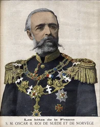 Portret van Koning Oscar II. Koning van Zweden en Noorwegen. 1829-1907.