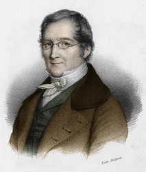 Portret van Louis-Joseph Gay-Lussac (Louis Joseph Gay Lussac) (1778-1850), Franse natuurkundige en chemicus. Gravure uit de 19e eeuw.
