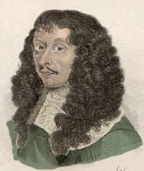 Portret van Lodewijk II van Bourbon, Prins van Condé, Franse generaal. Gravure uit de 19e eeuw.