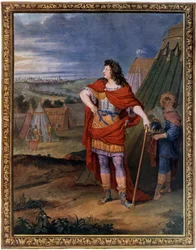 Portret van Lodewijk XIV gekleed als Romeinse keizer.