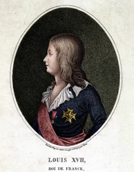 Portret van Lodewijk XVII, dauphin van Frankrijk - gravure van de 19e eeuw
