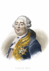 Portret van Lodewijk XVI. Gravure 19e eeuw