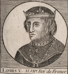 Portret van Lodewijk X de Hutin (1289 - 1316), Koning van Frankrijk (gravure uit 