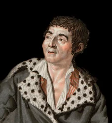 Portret van Marat (1743-1793) - Jean-Paul Marat (1743-1793) politicus, Franse journalist - gravure door Angelique Allais