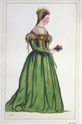 Portret van Marguerite de France (1523 - 1574), dochter van Frans I en Claude de France.