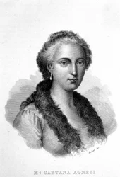 Portret van Maria Gaetana Agnesi (1718-1799) Italiaanse geleerde polyglot filosoof