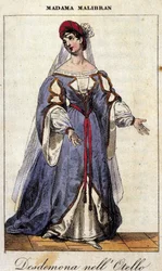 Portret van Maria Garcia, genaamd de Malibran (1808-1836), zangeres in de rol van Desdemona voor 