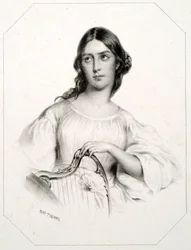 Portret van Maria Garcia genaamd de Malibran (1808-1836), zangeres mezzosopraan.