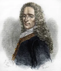 Portret van Marie-François Arouet de Voltaire (1695-1778), Franse schrijver.