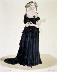 Portret van Marie de Rabutin-Chantal, Marquise de Sevigne (1626-1696), vrouw van letters. Gravure