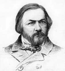 Portret van Michail Glinka (1804 - 1857), Russische componist.