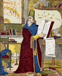 Portret van Michel de Notre Dame (Nostradamus) Franse astroloog - Portret van Nostradamus, Michel de Notre Dame (1503-1566) Franse astroloog en arts - Gravure
