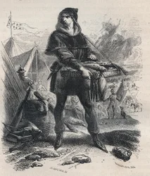 Portret van Nicolaas Zannekin (? -1328), Vlaamse boer en leider van de Boerenopstand in Vlaanderen (1325-1328)