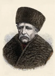 Portret van Nils Adolf Erik (Eric) Baron Nordenskjold (Nordenskiold) (1832-1901), Zweedse natuuronderzoeker en ontdekkingsreiziger. Gravure uit het einde van de 19e eeuw.