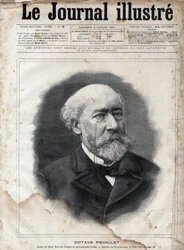 Portret van Octave Feuillet (1821-1890), Franse romanschrijver, toneelschrijver en academicus - Gravure in 