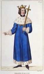 Portret van Filips IV de Schone (1268 - 1314), koning van Frankrijk