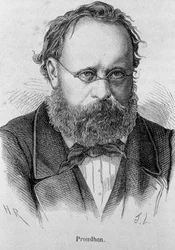 Portret van Pierre Joseph Proudhon (1809 - 1865) Franse socialist - in 
