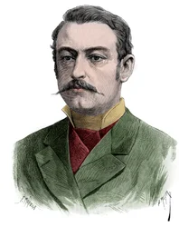 Portret van Pierre Waldeck Rousseau, Frans staatsman - gravure 1883