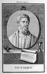 Portret van Plutarchus, gravure begin 19e eeuw